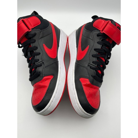 Nike Court Borough Mid 2 Sneakers Black Red‎ Athletic Shoes Boys 6.5 CD7782-003 - Picture 4 of 9
